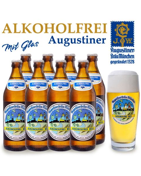 Augustiner Alkoholfrei Hell Bierpaket mit Glas