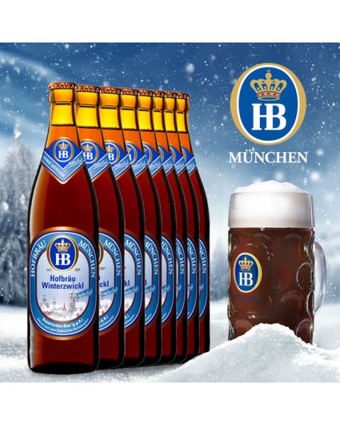 Hofbräu München Winterzwickl Bierpaket mit Glas
