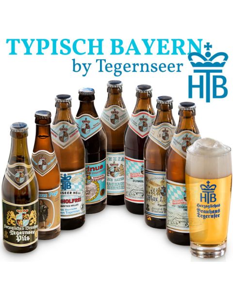 Typisch Bayern - Tegernseer Bierpaket mit original Willibecher