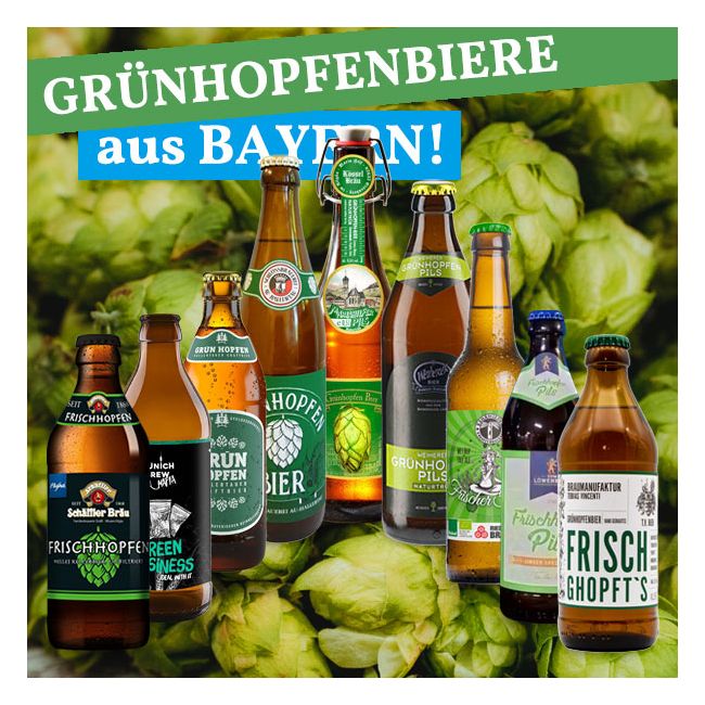 Biershop Bayern Bier-Entdecker Paket aus Grünhopfenbiere Bayern 