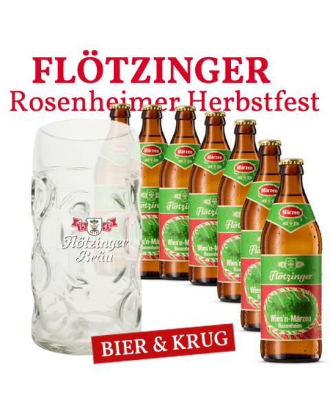 Flötzinger-Bräu Rosenheimer Herbstfest-Bierpaket mit Maßkrug