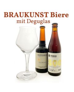 Braukunst Biere Bierpaket mit Sommelierglas