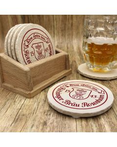 Flötzinger-Bräu Rosenheim Retro-Bieruntersetzer aus Naturstein