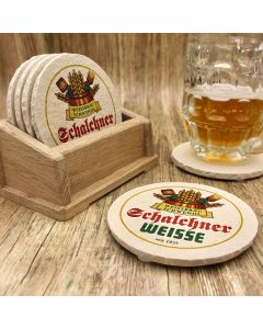 Schalchner Weisse Bieruntersetzer aus Naturstein