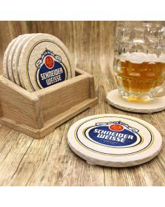 Schneider Weisse Bieruntersetzer aus Naturstein
