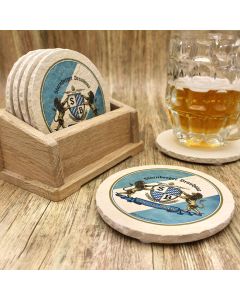 Starnberger Brauhaus Edition Weiß-Blau Bieruntersetzer aus Naturstein