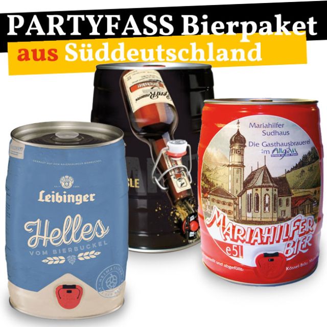 Partyfässchen Bierpaket aus Süddeutschland