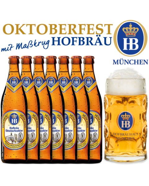 Hofbräu Oktoberfest Bierpaket mit Maßkrug