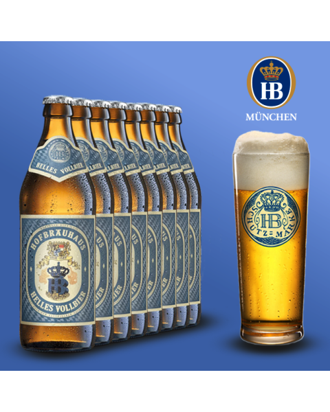 Hofbräu München Helles Vollbier Bierpaket mit Bierglas